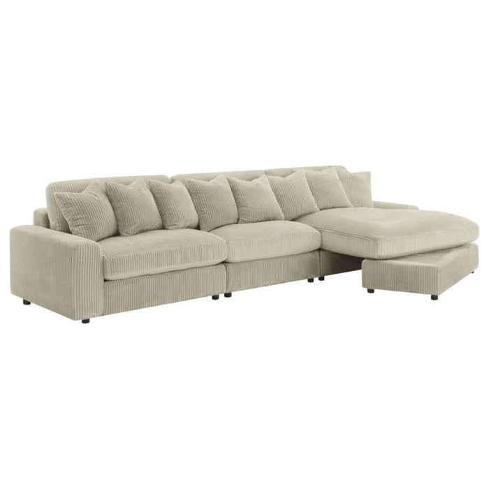 Coaster Blaine Upholstered Reversible Chaise Sectional Sofa Sand - Bed & Sofa Hub