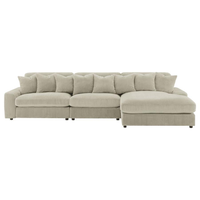Coaster Blaine Upholstered Reversible Chaise Sectional Sofa Sand - Bed & Sofa Hub