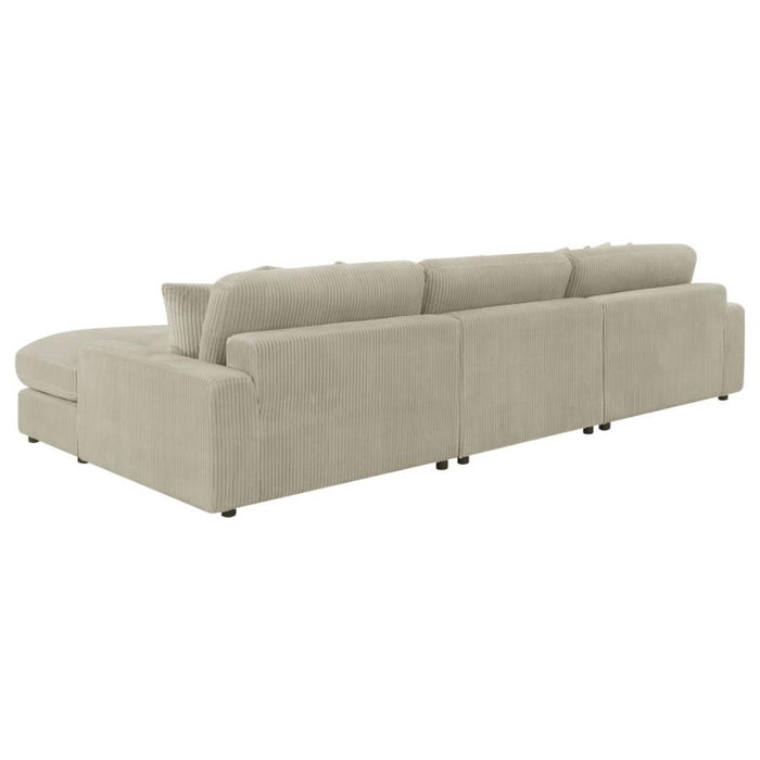 Coaster Blaine Upholstered Reversible Chaise Sectional Sofa Sand - Bed & Sofa Hub