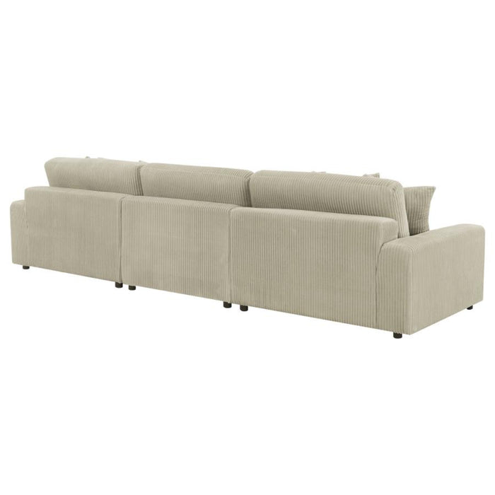 Coaster Blaine Upholstered Reversible Chaise Sectional Sofa Sand - Bed & Sofa Hub