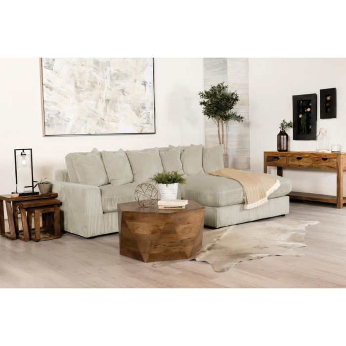 Coaster Blaine Upholstered Reversible Chaise Sectional Sofa Sand - Bed & Sofa Hub