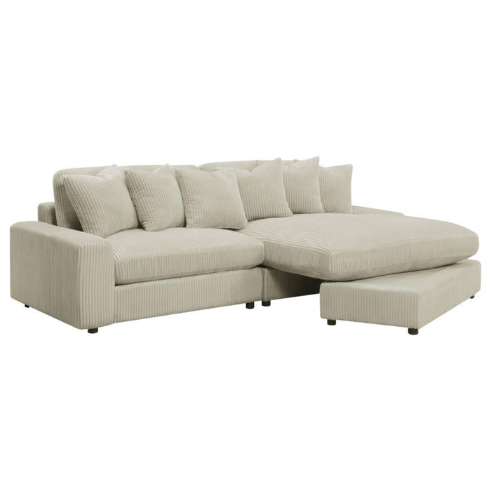 Coaster Blaine Upholstered Reversible Chaise Sectional Sofa Sand - Bed & Sofa Hub