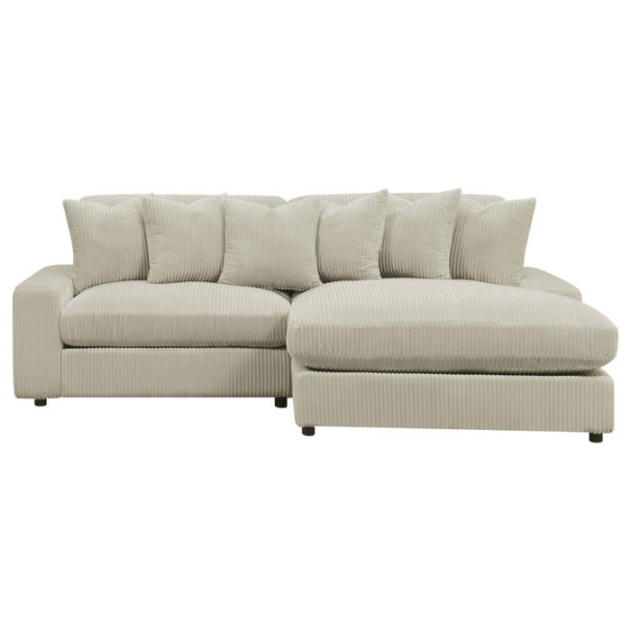 Coaster Blaine Upholstered Reversible Chaise Sectional Sofa Sand - Bed & Sofa Hub