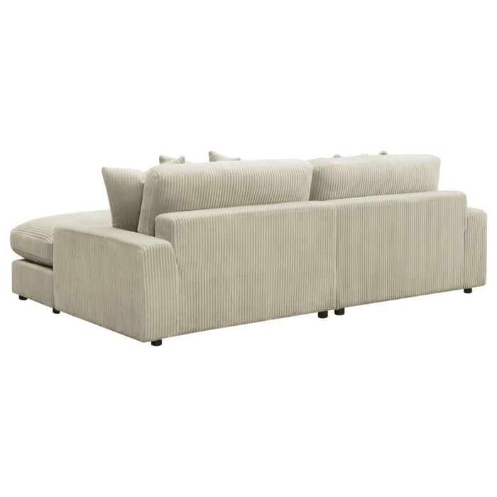Coaster Blaine Upholstered Reversible Chaise Sectional Sofa Sand - Bed & Sofa Hub
