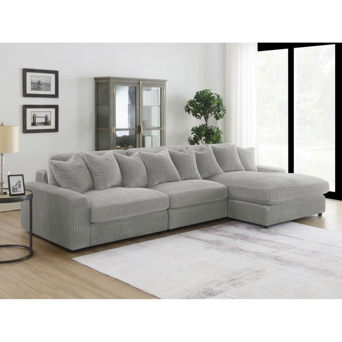 Coaster Blaine Upholstered Reversible Chaise Sectional Sofa Fog - Bed & Sofa Hub
