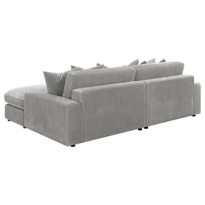 Coaster Blaine Upholstered Reversible Chaise Sectional Sofa Fog - Bed & Sofa Hub