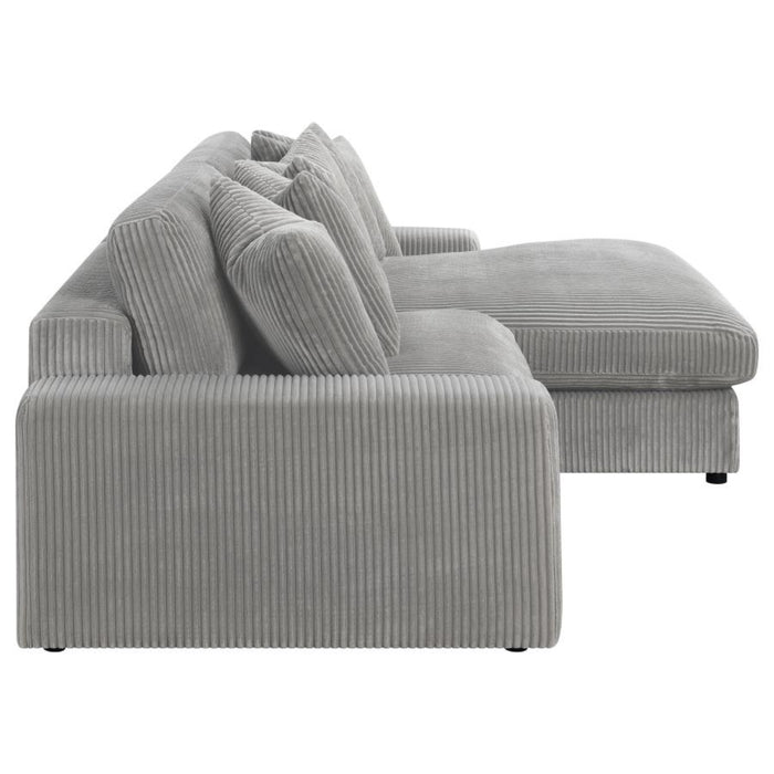 Coaster Blaine Upholstered Reversible Chaise Sectional Sofa Fog - Bed & Sofa Hub
