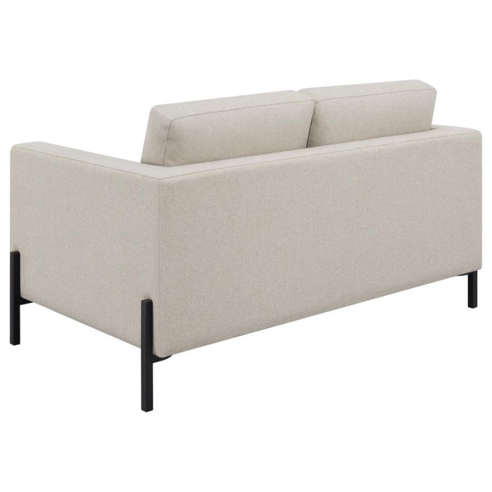 Coaster Tilly 3-piece Upholstered Track Arm Sofa Living Room Set Oatmeal - Bed & Sofa Hub
