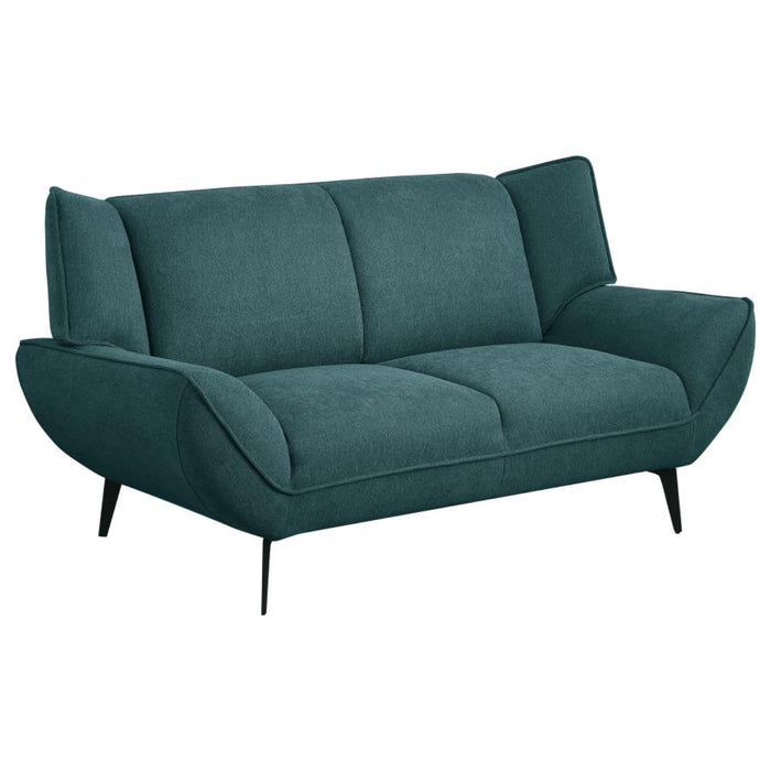 Coaster Acton 3-piece Upholstered Flared Arm Sofa Living Room Set Teal Blue - Bed & Sofa Hub