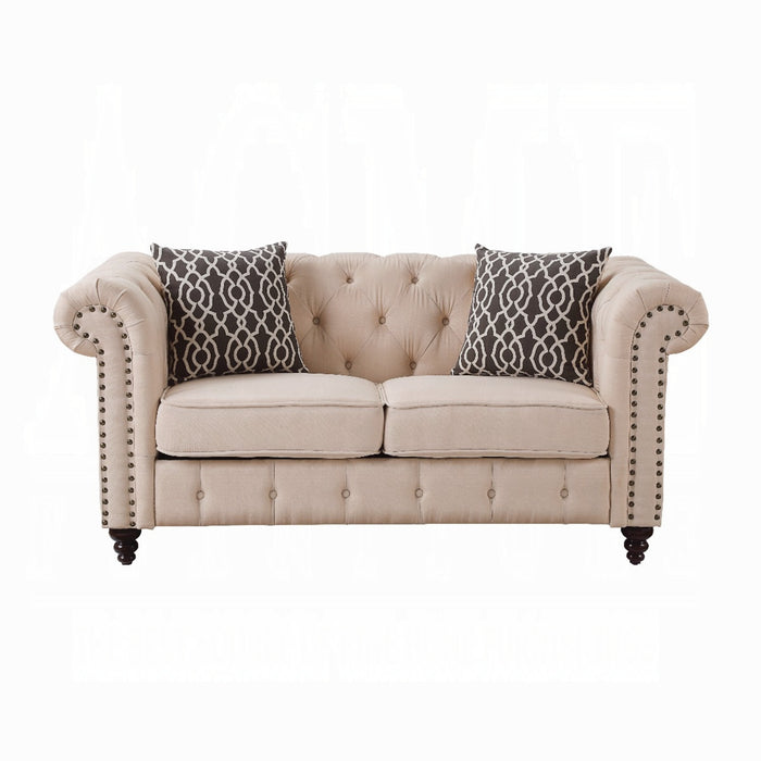 ACME Aurelia Loveseat W/2 Pillows - Bed & Sofa Hub