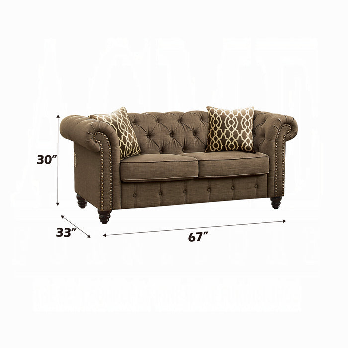 ACME Aurelia Loveseat W/2 Pillows - Bed & Sofa Hub