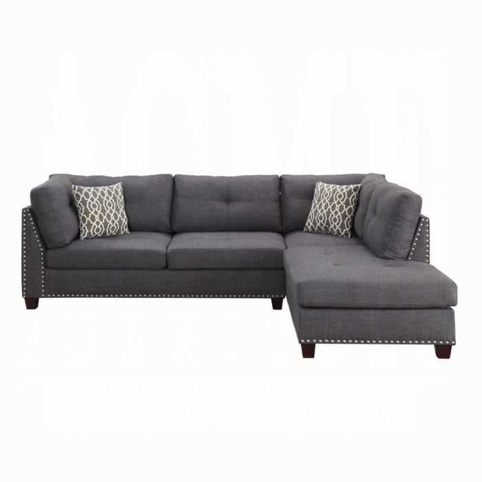 ACME Laurissa Sectional Sofa & Ottoman W/2 Pillows - Bed & Sofa Hub