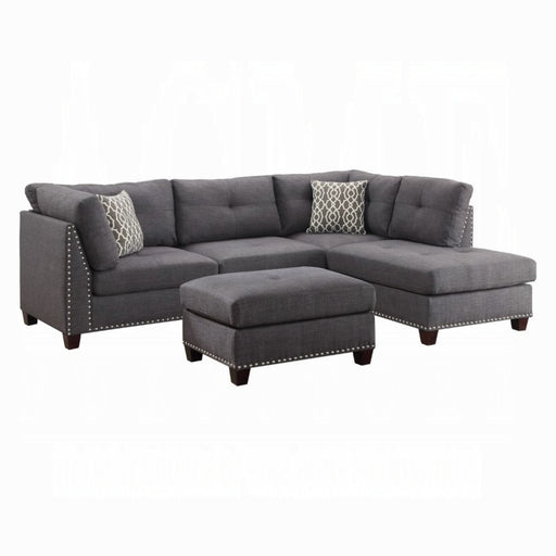 ACME Laurissa Sectional Sofa & Ottoman W/2 Pillows - Bed & Sofa Hub