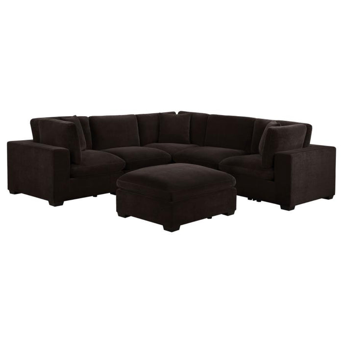 Coaster Lakeview 6-piece Upholstered Modular Sectional Chocolate - Bed & Sofa Hub