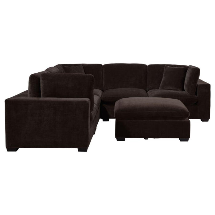 Coaster Lakeview 5-piece Upholstered Modular Sectional Chocolate - Bed & Sofa Hub