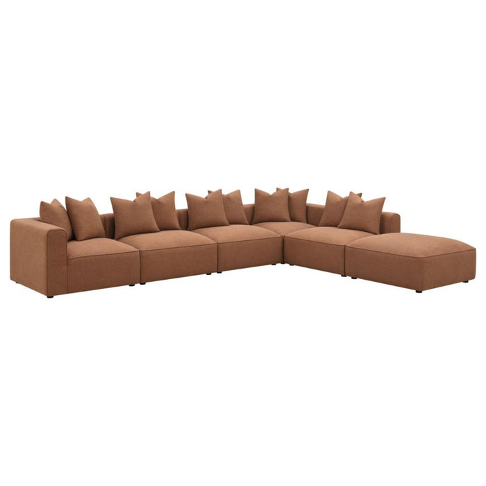 Coaster Jennifer 6-piece Upholstered Modular Sectional Terracotta - Bed & Sofa Hub