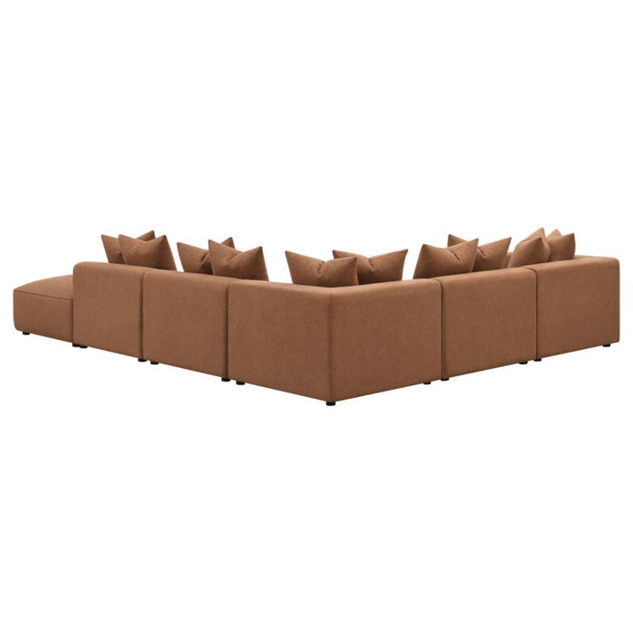 Coaster Jennifer 6-piece Upholstered Modular Sectional Terracotta - Bed & Sofa Hub
