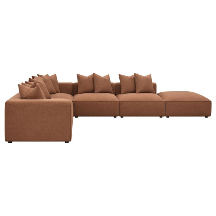 Coaster Jennifer 6-piece Upholstered Modular Sectional Terracotta - Bed & Sofa Hub