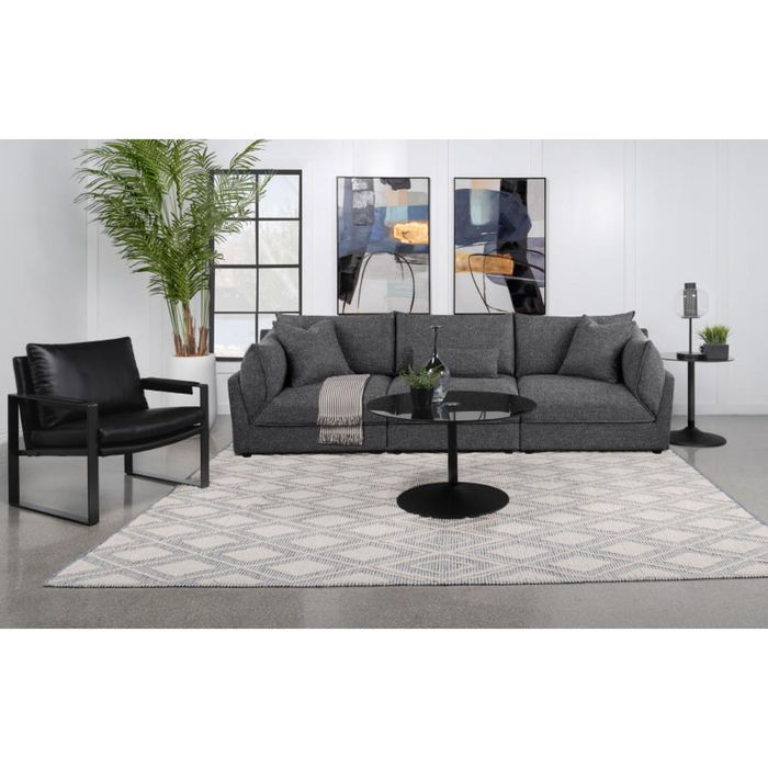 Coaster Sasha 3-Piece Upholstered Sofa Barely Black - Bed & Sofa Hub