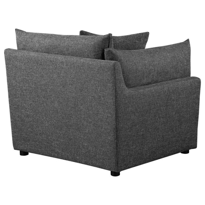 Coaster Sasha 3-Piece Upholstered Sofa Barely Black - Bed & Sofa Hub