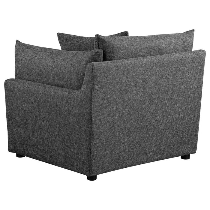 Coaster Sasha 3-Piece Upholstered Sofa Barely Black - Bed & Sofa Hub