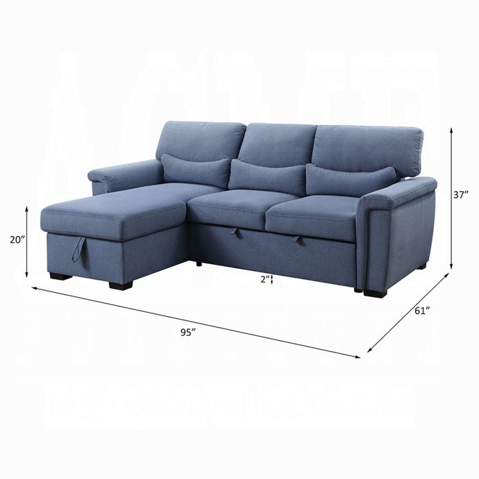 ACME Haruko Reversible Sectional Sofa W/Sleeper & Storage - Bed & Sofa Hub
