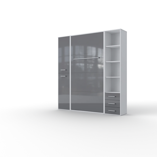 Maxima House Vertical Murphy Bed Invento, European Queen Size with Mattress and 2 Storage Cabinets - Bed & Sofa Hub