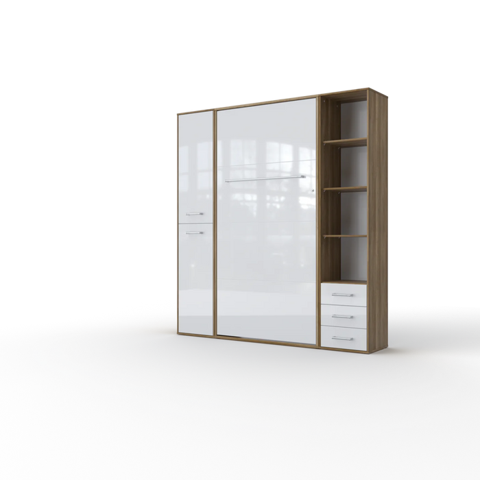 Maxima House Vertical Murphy Bed Invento, European Queen Size with Mattress and 2 Storage Cabinets - Bed & Sofa Hub