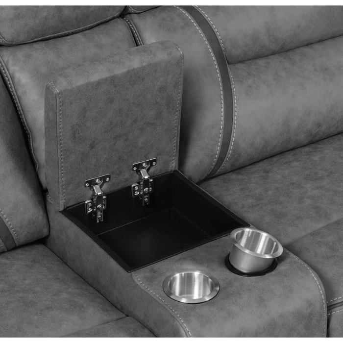 Coaster Higgins Upholstered Power Reclining Sectional Sofa Grey - Bed & Sofa Hub