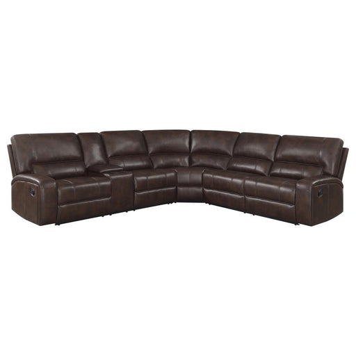 Coaster Brunson 3-piece Upholstered Reclining Sectional Sofa Brown - Bed & Sofa Hub