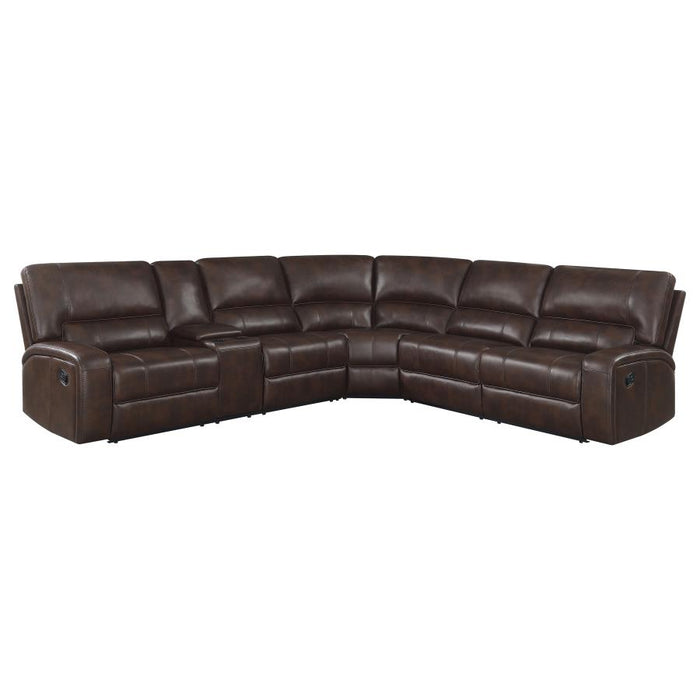 Coaster Brunson 3-piece Upholstered Reclining Sectional Sofa Brown - Bed & Sofa Hub