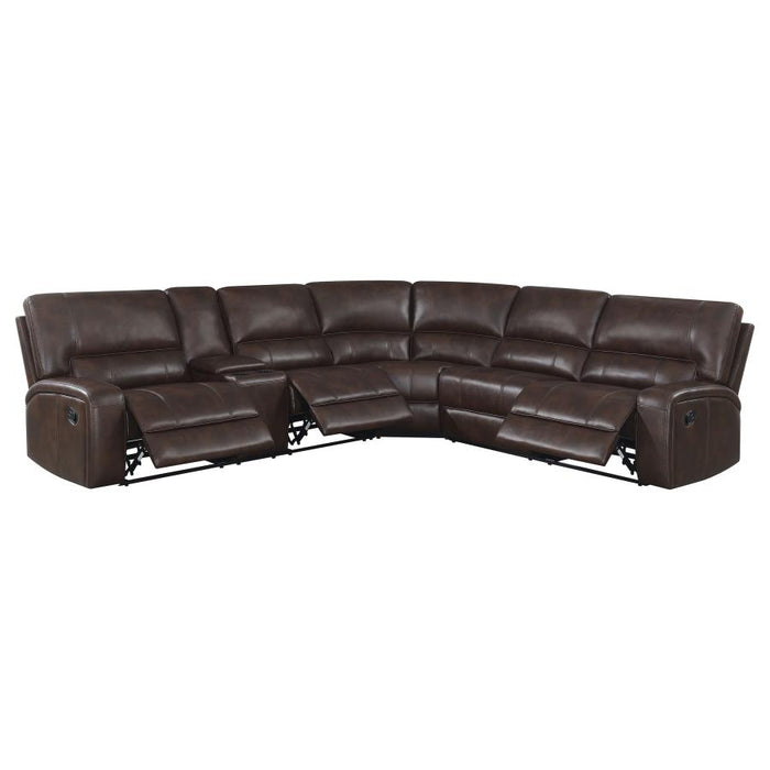 Coaster Brunson 3-piece Upholstered Reclining Sectional Sofa Brown - Bed & Sofa Hub