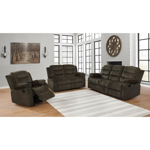 Coaster Rodman 3-piece Upholstered Reclining Sofa Living Room Set Olive Brown - Bed & Sofa Hub