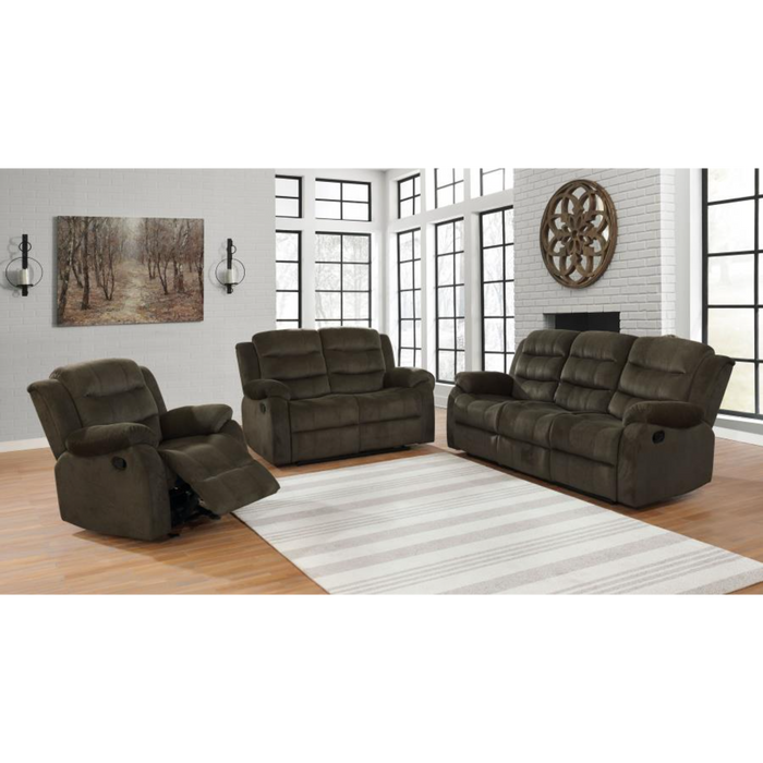 Coaster Rodman 3-piece Upholstered Reclining Sofa Living Room Set Olive Brown - Bed & Sofa Hub