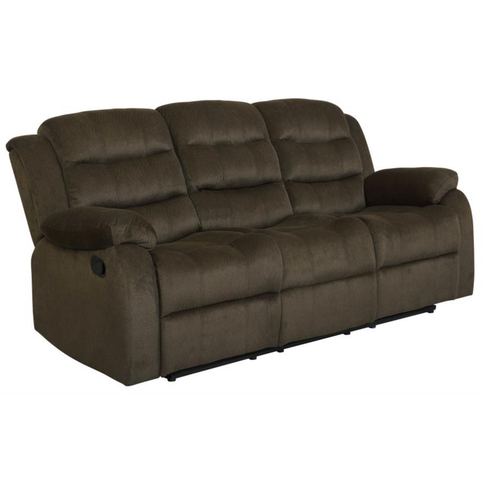 Coaster Rodman 3-piece Upholstered Reclining Sofa Living Room Set Olive Brown - Bed & Sofa Hub
