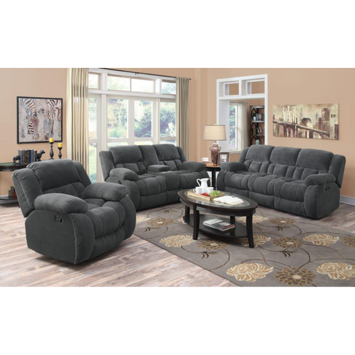 Coaster Weissman 3-piece Upholstered Reclining Sofa Living Room Set Grey - Bed & Sofa Hub