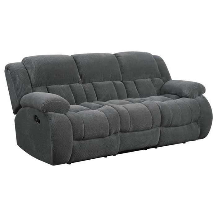 Coaster Weissman 3-piece Upholstered Reclining Sofa Living Room Set Grey - Bed & Sofa Hub