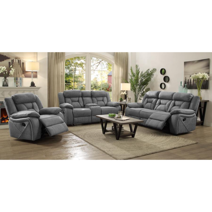 Coaster Higgins 3-piece Upholstered Motion Reclining Sofa Living Room Set Grey - Bed & Sofa Hub
