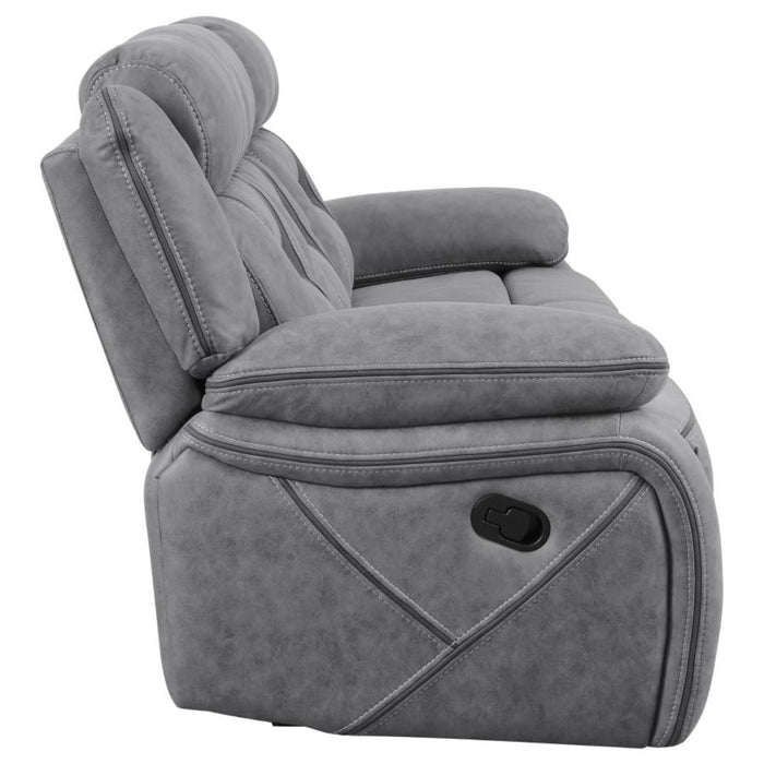 Coaster Higgins 3-piece Upholstered Motion Reclining Sofa Living Room Set Grey - Bed & Sofa Hub