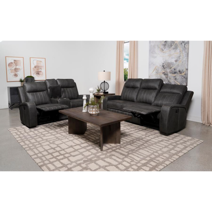 Coaster Raelynn 2-piece Upholstered Reclining Sofa Living Room Set Grey - Bed & Sofa Hub