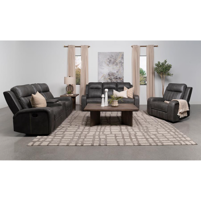 Coaster Raelynn 3-piece Upholstered Reclining Sofa Living Room Set Grey - Bed & Sofa Hub
