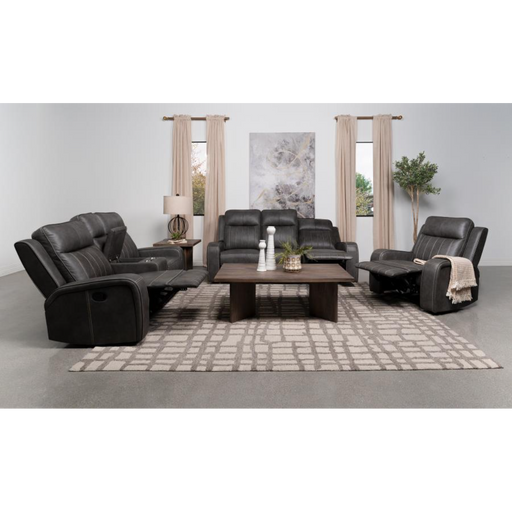 Coaster Raelynn 3-piece Upholstered Reclining Sofa Living Room Set Grey - Bed & Sofa Hub