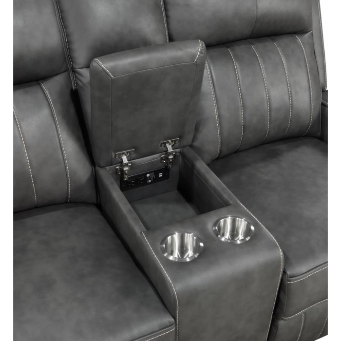 Coaster Raelynn 3-piece Upholstered Reclining Sofa Living Room Set Grey - Bed & Sofa Hub