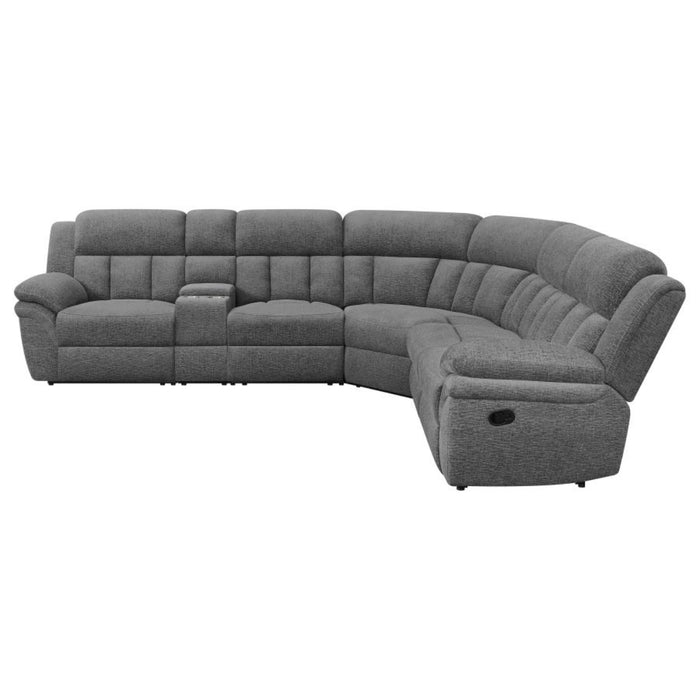 Coaster  Bahrain 6-piece Modular Reclining Sectional Sofa Charcoal - Bed & Sofa Hub