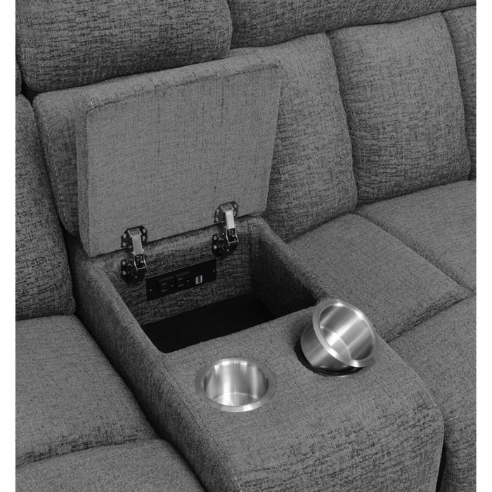 Coaster  Bahrain 6-piece Modular Reclining Sectional Sofa Charcoal - Bed & Sofa Hub