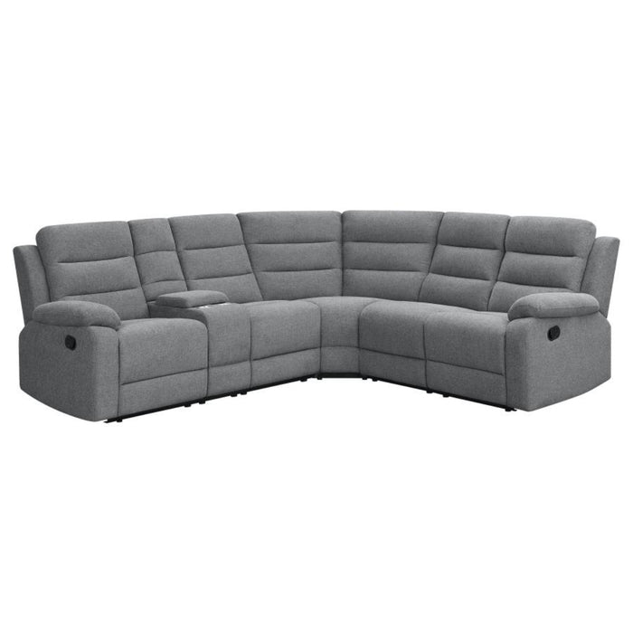 Coaster David Upholstered Reclining Sectional Sofa Smoke - Bed & Sofa Hub
