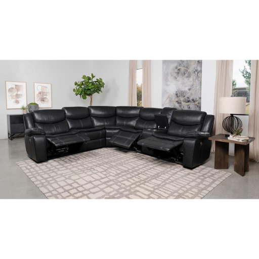 Coaster Sycamore Upholstered Power Reclining Sectional Sofa Grey - Bed & Sofa Hub