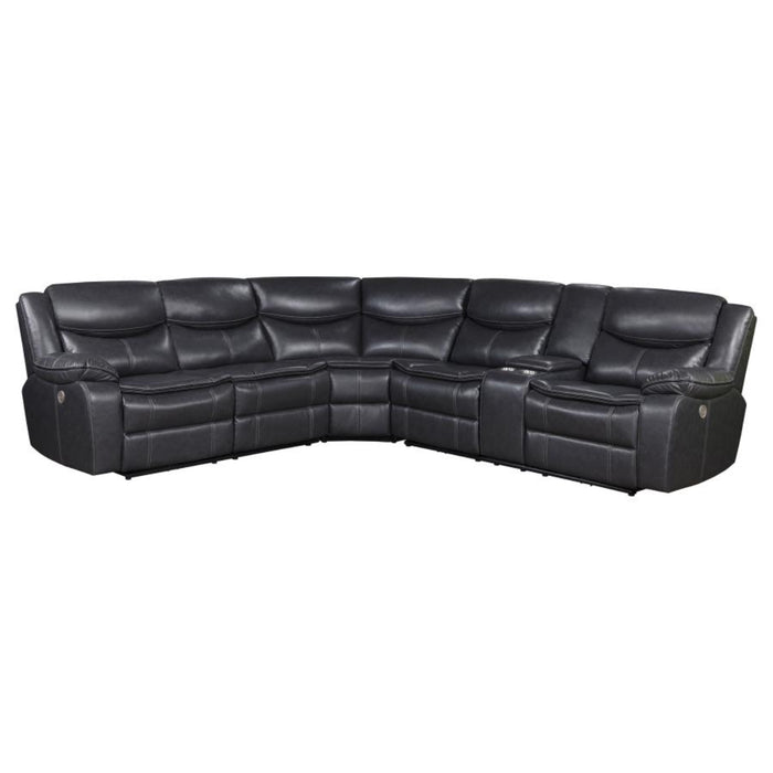Coaster Sycamore Upholstered Power Reclining Sectional Sofa Grey - Bed & Sofa Hub