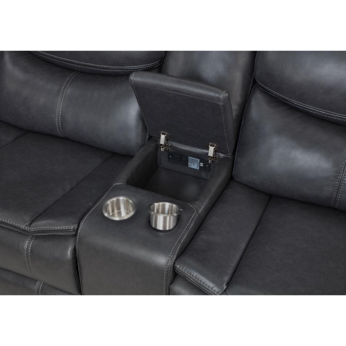 Coaster Sycamore Upholstered Power Reclining Sectional Sofa Grey - Bed & Sofa Hub