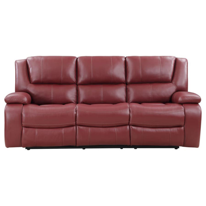 Coaster Camila 3-piece Upholstered Reclining Sofa Living Room Set Red - Bed & Sofa Hub